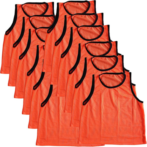 SS Scrimmage Training Vests Soccer Bibs Adult Set of 12 (Orange)