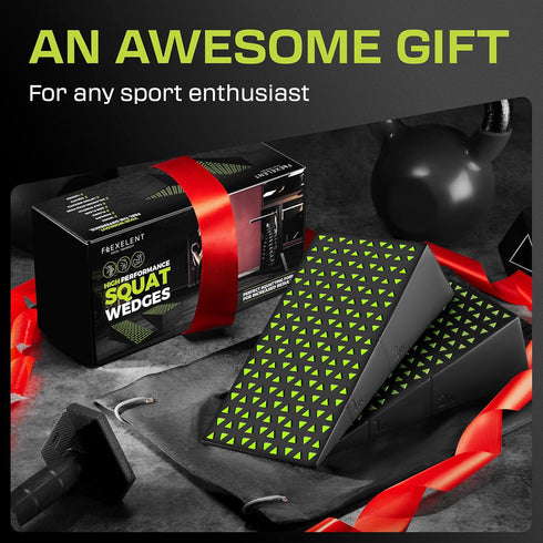 Squat Wedge Block Pair, Anti-Slip Slant Board for Squats, 17° Incline, Includes Backpack