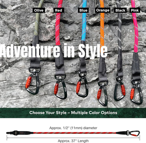 360 360) Dog Seat Belt for Car | Universal Pet Car Seatbelt with Reflective Climbing Rope, Aviation Aluminum Carabiner