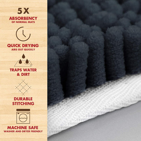 My Doggy Place Super Absorbent Microfiber Dog Towel - Quick Dry Shammy Towel with Hand Pockets, Charcoal