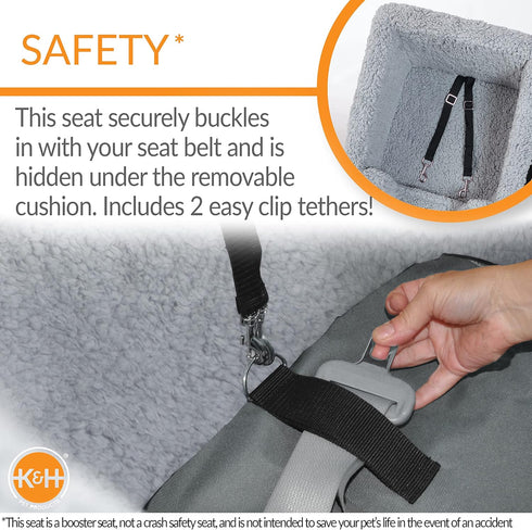 K&H Pet Products Rectangle Bucket Booster Pet Seat - Dog Booster Seat Car Seat for Dogs & Cats Collapsible Rectangle