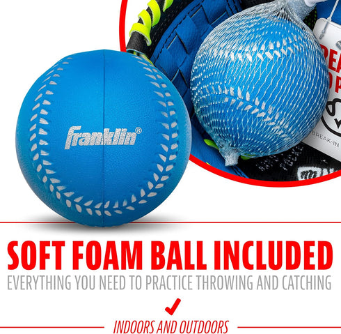 Franklin Sports Youth Teeball Glove, 9.0 Inch Neo-Grip Synthetic Leather Fielding Glove, Left & Right Handed Ready to