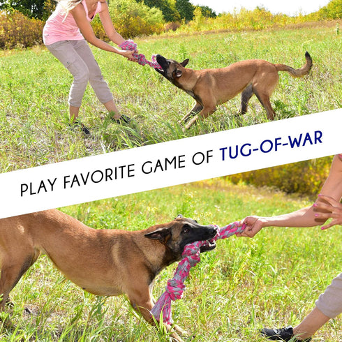 Durable Dog Toys - Rope Chew Toys for Large Breed, Tug of War Dog Toy, Washable Cotton Rope for Small Breed Puppies
