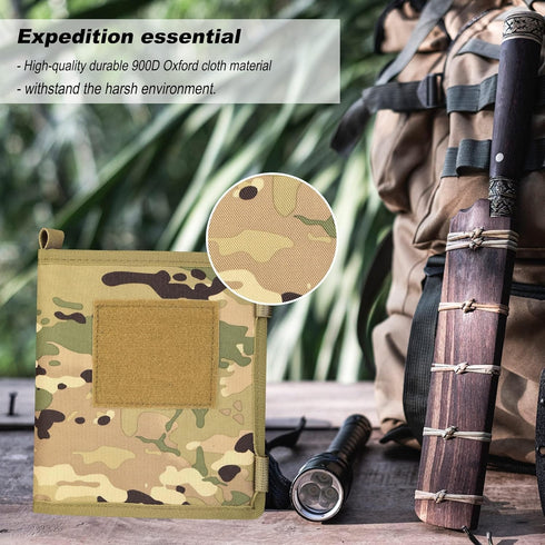 Kosiabte Map Case, Tactical Notebook, Multifunctional Weatherproof Map Case for Outdoor Activities