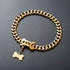 15mm Wide Strong Stainless Steel Bone Style Buckle Gold Dog Chain Collar - 18K Gold Plated Cuban Link for Medium Large