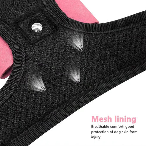 Beirui Soft Fleece Padded Dog Harness for Small Medium Dogs, Pink, Reflective Safety Vest