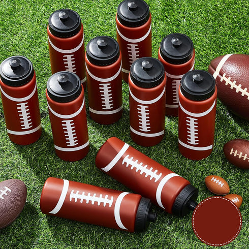 Yaomiao 12 Pcs Football Water Bottle for Boys, 20 oz Reusable BPA-Free Squeeze Water Bottles