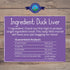 Freeze Dried Dog Treats - Duck Liver, All Natural, High in Protein, 3oz, Made in USA