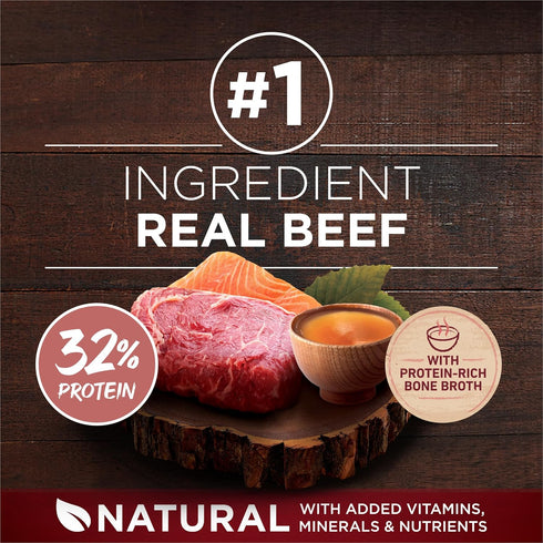 (Pack 4) 3.8 lb. Purina ONE Natural High Protein Dry Dog Food Dry True Instinct with Real Beef and Salmon With Bone