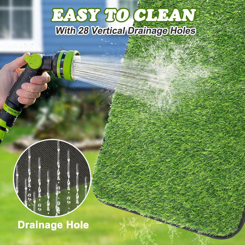 Washable(19.7"*47.2") Artificial Grass Mat, Dog Grass Pee Pads, Fake Grass Pad for Pets Potty Training, Soft Grass Pad