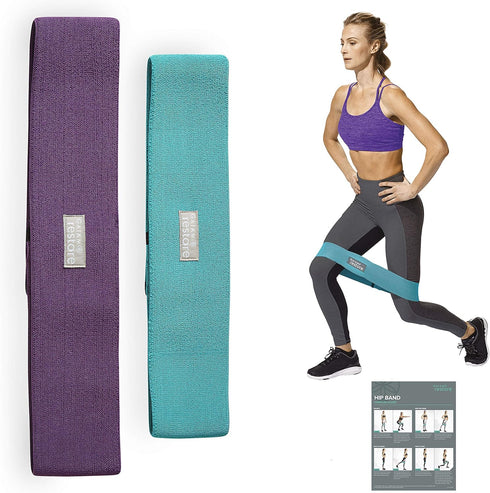 Gaiam Restore Booty Bands Resistance Loops, Set of 2 Elastic Glute Bands for Women & Men, Exercise Guide Included