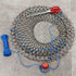 AQWXC 24" 20" 50' Double Ring Crab Trap - Steel Ring Crab Net, Top, Bottom, Rope, Clip, Gauge for Dungeness, Rock