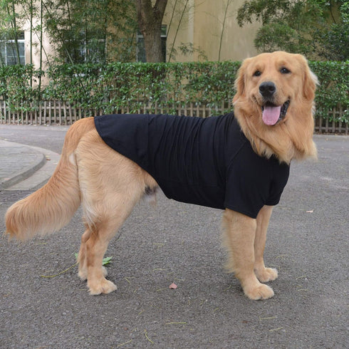Lovelonglong Pet Clothing Dog Costumes Basic Blank T-Shirt Tee for Large Dogs, Black XXXXL