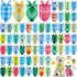 Geyoga 60 Pcs Summer Plaid Dog Bandanas Bulk Hawaiian Pet Scarf Bibs Adjustable