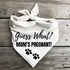 Generic Guess What? Mom's Pregnant Dog Bandanas Baby Announcement Pregnancy Announcement Oatmeal Beige Minimal (Large)