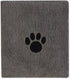 Bone Dry Pet Grooming Towel Collection, X-Large, 41x23.5", Absorbent Microfiber, Embroidered Gray