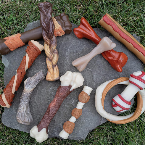 Nylabone 2 Pack of Power Chew Extreme Chewing Braided Bully Stick Alternative Dog Toys, Giant, Made in the USA
