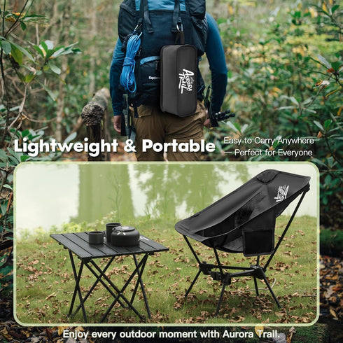 AuraroTrail Backpacking 2.7 lb, 330 lb, 7075 AuroraTrail Ultralight Camping Chair Only Supports Compact Folding Outdoor