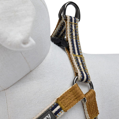 Blueberry Pet 5 Colors Step-in 3M Reflective Multi-Colored Stripe Padded Dog Harness, Small, Olive & Blue-Gray
