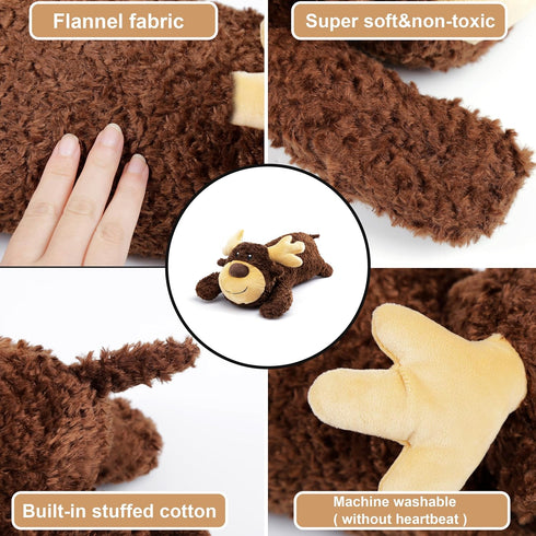 Dog Heartbeat Toy for Separation Anxiety Relief - Automatic Timing Heartbeat Stuffed Animal for Dogs and Cats