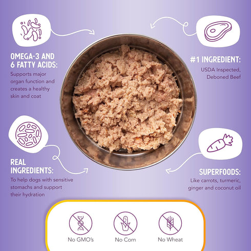 Gravy Dog Food by Health Extension, Beef & Carrot Entrée, 9 Ounce, 12 Cans, Digestive Support