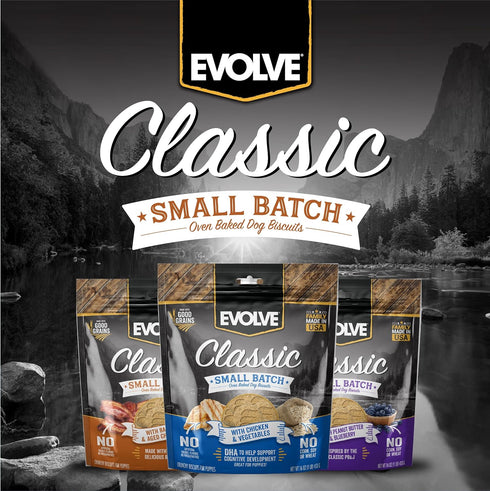 Evolve Classic Dog Treats, Small Batch Oven Baked with Bacon & Aged Cheddar Cheese, 16oz