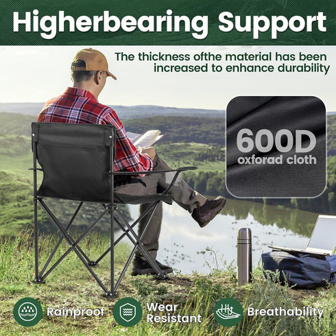 2 Pack Camping Chairs - Lightweight and Supportive Chairs for Adult and Lightweight Individuals - Compact, Durable