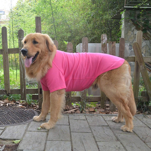 Lovelonglong Dog Costumes Basic Blank T-Shirt Tee Shirts for Medium Dogs, Rosered XXL