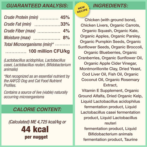 Primal Freeze Dried Dog Food Nuggets, Chicken; Complete Balanced Meal, Topper or Treat; 14 oz