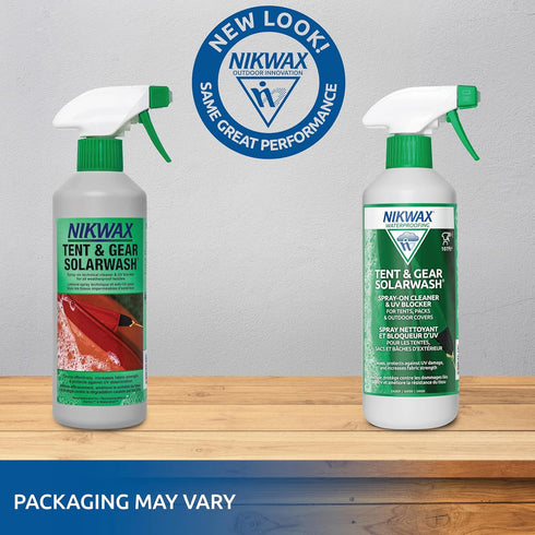 Nikwax Tent & Gear SolarWash, Cleaner, Waterproofing, UV Protector for Outdoor Gear, Rain Fly, Tarps, Backpacks