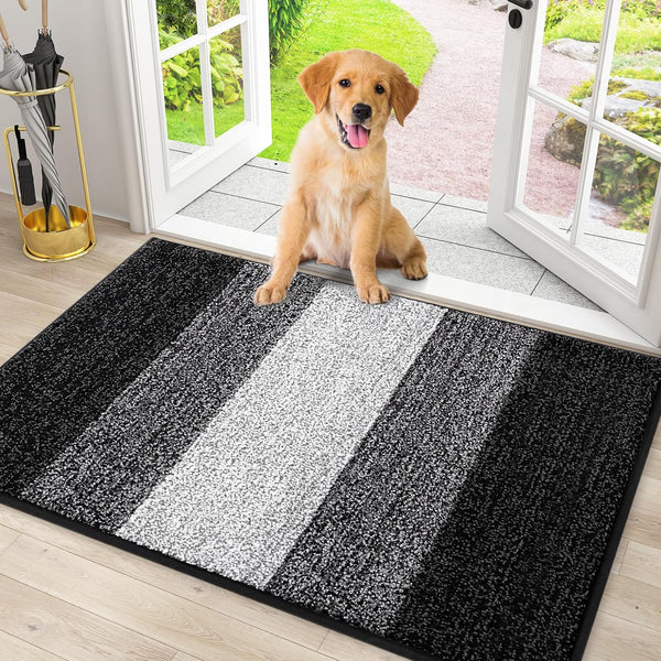 Smiry Dog Door Mat for Muddy Paws, Low-Profile Entryway Mat with Non-Slip Backing, Absorbs Moisture and Dirt (30x20