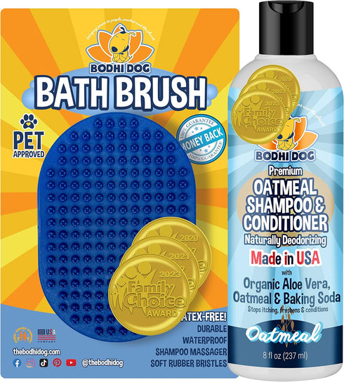 Bodhi Dog Shampoo Brush, Grooming Brush for Pets, Short Hair Dog Scrubber, Blue, 2 Count