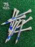 PrideSports PTS Wood Golf Tees, White, 3 1/4 Inch, 75 Count