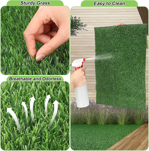 6 14'' 18" Amylove Pcs Puppy Artificial Grass Pee Pads x Fake Grass Turf for Dogs Washable Artificial Grass Rug Pet