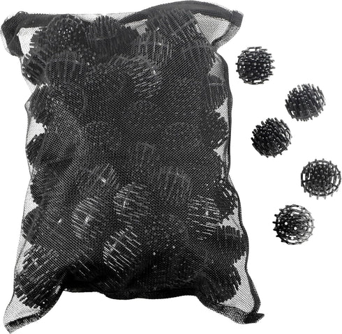 HQRP 100 pcs Bio Balls Filter Media 1.5 Inch, Large Bio Ball for Aquarium, Pond, Waterfall Filter Media in Mesh Bag