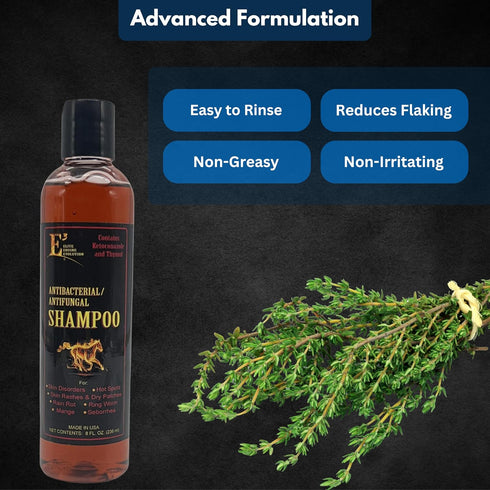 E3 (8 oz) Antifungal Ketoconazole and Thymol Skincare Shampoo for Horses and Dogs - Relieves Itching, Irritation