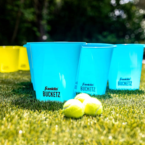 Franklin Sports Bucketz Pong Game, Perfect Tailgate and Beach Game, Includes 12 Buckets and 3 Balls