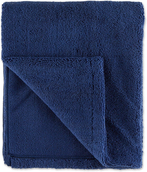 Bone Dry Pet Grooming Towel Collection, Absorbent Microfiber X-Large, 41x23.5", Embroidered Navy.