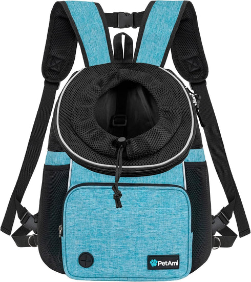 PetAmi Front Carrier Backpack for Dogs and Cats, Adjustable Ventilated Pet Chest