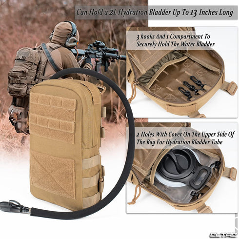 Tactical Small MOLLE Hydration Pack, Outdoor Water Bladder Carrier Pack for Vest Backpack