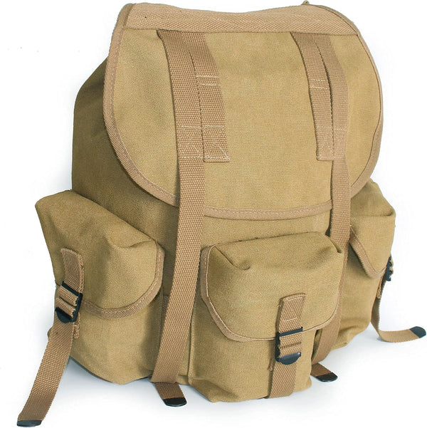 WW2 WWII US Military M14 Haversack Field Bag, Canvas Khaki Backpack