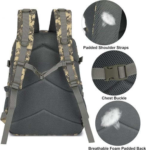 Tactical Backpack for Boys, School Backpacks for Mens College, Bookbags for Kids Teens Adults Camping Hiking Traveling