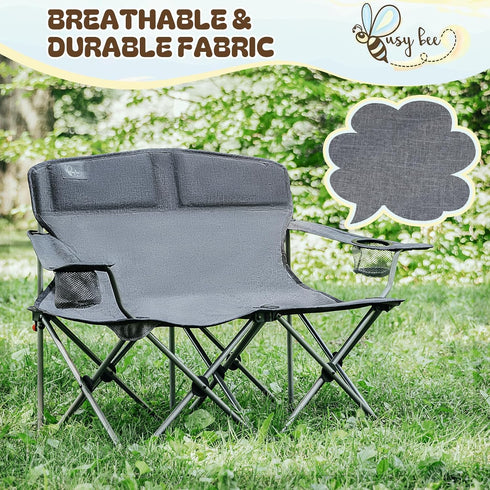 150 Lbs. Busy Bee Oversized Kids Camping Chair with Cup Holder, High Back Toddler Chair Kids Folding Chair, Perfect