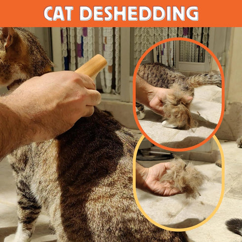 Generic JoPets - Professional Wood Deshedding & Undercoat shedding brush for Dogs, Cats, Horses - Ergonomic Grooming
