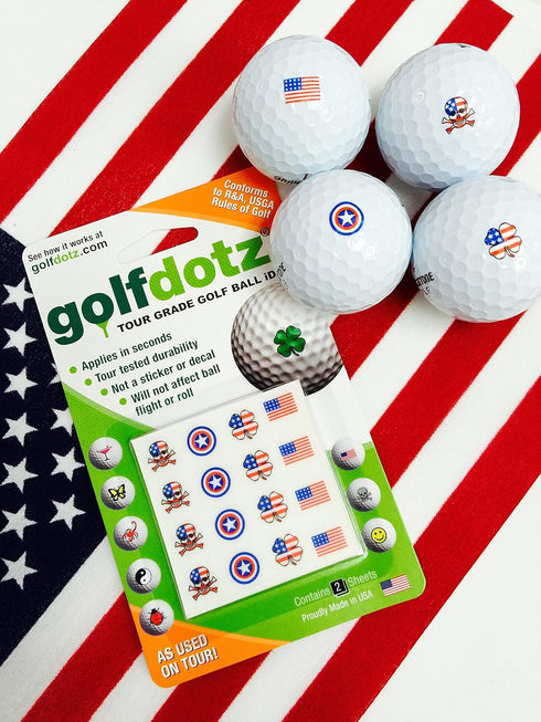 Golfdotz Golf Ball Markers, Unique Stamps and Stickers for Marking Golf Balls, Durable Decals, Golf Accessories for Men