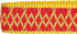 Blueberry Pet Adjustable Dog Collar, Gold Metallic Thread Zigzag, True Red, Small, Neck 12"-16"