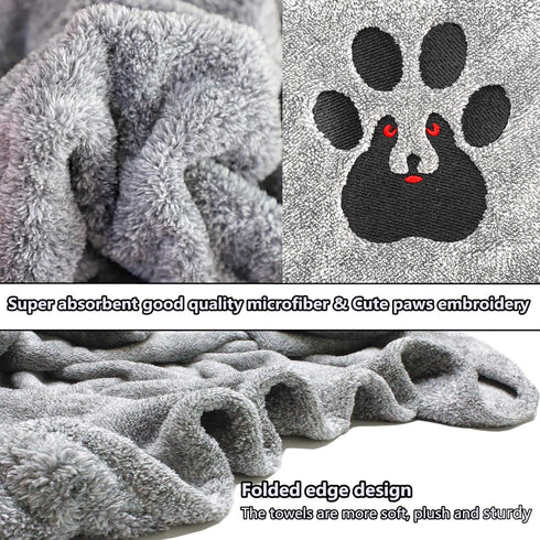 Extra Large Dog Towels for Drying Dogs, Super Absorbent Soft Microfiber Bath Grooming Towel for Pets (XL-55" * 36",