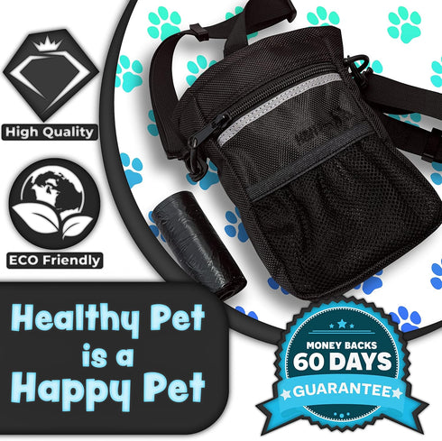 H&H Pets Dog Treat Pouch with Shoulder Strap, Training Accessories, Waste Bag Dispenser