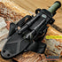 Tactical Hunting Knife 13.75" Fixed Blade - Survival Knife with Combat Blade, Camping Accessories, Survival Gear (Olive