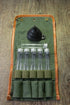 BLEEKER & RWE Backpack Bushcraft Camping Spice Kit Portable with Glass Jars, Funnel and Carabiner Great for and Travel